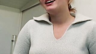 Busty blonde German slut loves riding a hard and loaded cock